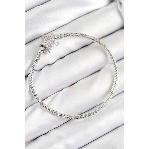 Pirin� Charm Zirkon Ta�l� Y�ld�z Model G�m�� Renk Kad�n Bileklik