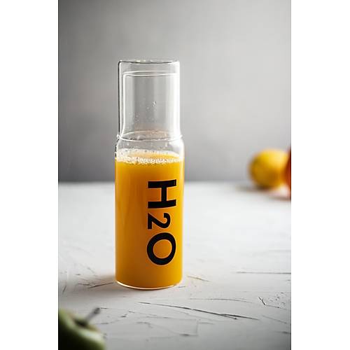 Borosilikat Cam Siyah Ba�ucu S�rahisi & Cam S�rahi * 600 ml