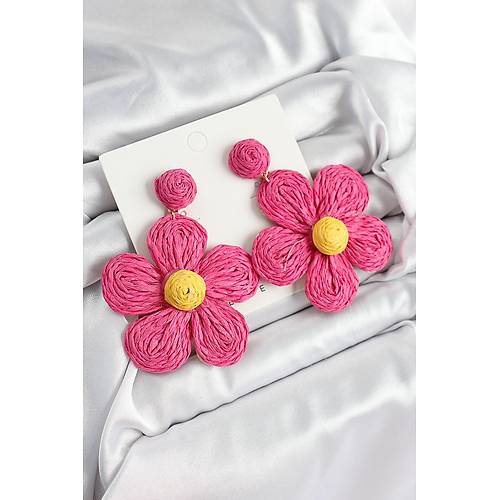 Pirin� Pembe Papatya Model Gold Renk Kad�n Has�r K�pe