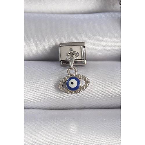 316L �elik G�m�� Renk Sallant�l� G�z Fig�r Nazar Boncuk Detay Nomination Charm