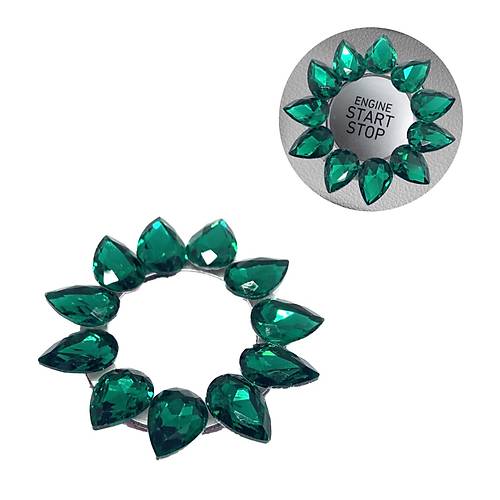 Kristal Damla Ta�l� Start Stop D��me Halkas� Ye�il