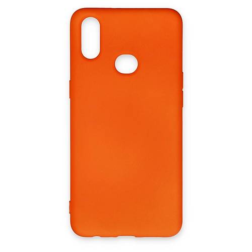 Galaxy A10S K�l�f Nano i�i Kadife Silikon - Turuncu