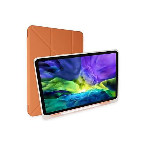 iPad 9.7 (2018) K�l�f Kalemlikli Mars Tablet K�l�f� - Turuncu