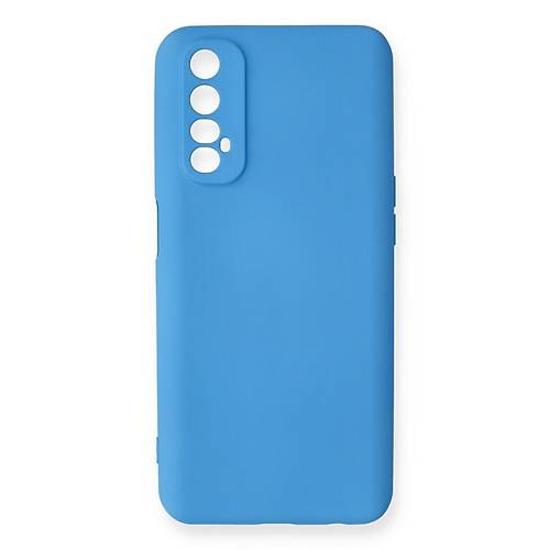 Realme 7 K�l�f Nano i�i Kadife Silikon - Mavi
