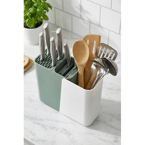 Ye�il S�rg�l� Dik Ka��kl�k & Fonksiyonel B��akl�k Ve Mutfak D�zenleyici 9x17x21 cm