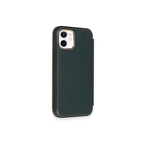 iPhone 12 K�l�f Dolpin Kapakl� - Koyu Ye�il