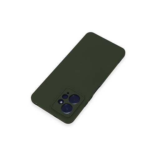 Redmi Note 12 4G K�l�f Nano i�i Kadife Silikon - Koyu Ye�il