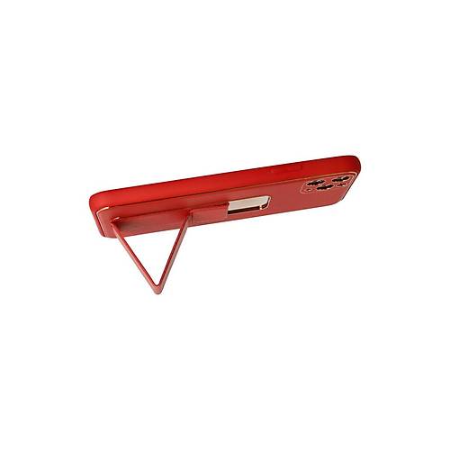iPhone 11 Pro Max K�l�f Coco Deri Standl� Kapak - K�rm�z�