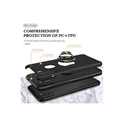 Galaxy A11 K�l�f Elit Y�z�kl� Kapak - Siyah