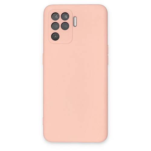 Reno 5 Lite K�l�f Nano i�i Kadife Silikon - Pudra