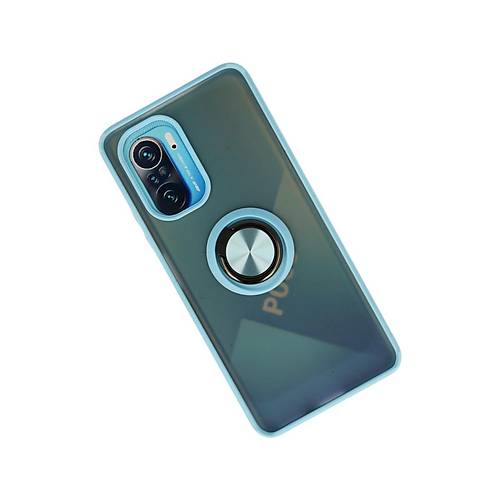 Redmi K40 K�l�f Montreal Y�z�kl� Silikon Kapak - Buz Mavi