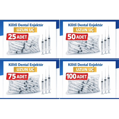 Kilitli Dental Enjekt�r Uzun U� Luer Lock ��r�nga � Di� Hekimli�i ��in G�venli ve Pratik Kullan�m