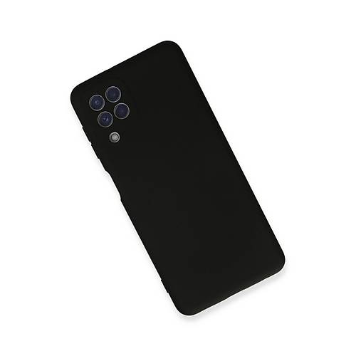 Galaxy A22 K�l�f Nano i�i Kadife Silikon - Siyah