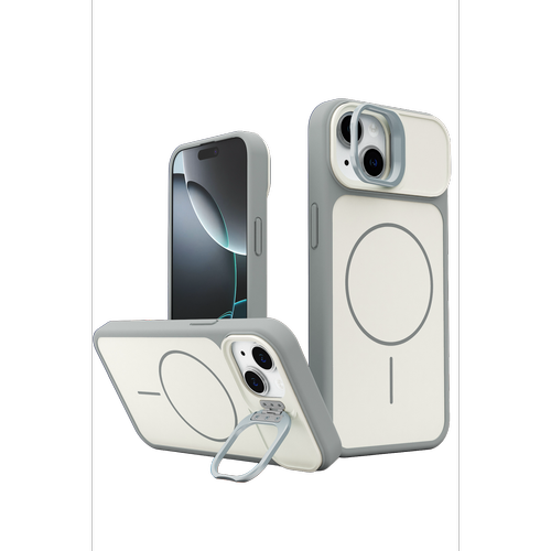 iPhone 15 Pale Magsafe Standl� Kapak - Beyaz
