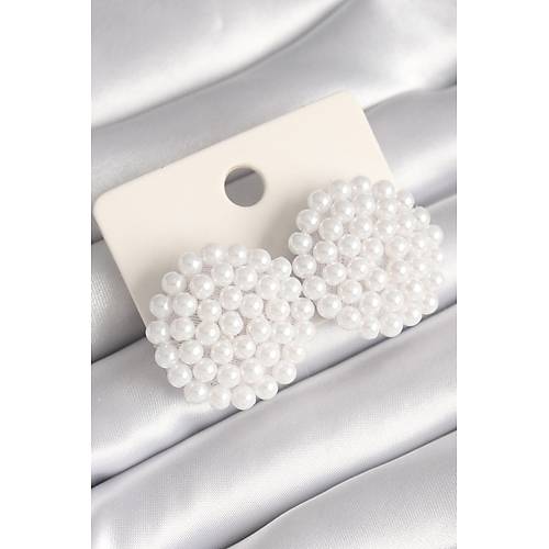 Beyaz D��me Model Kristal Kad�n K�pe