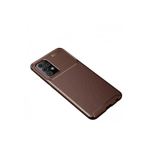 Galaxy A52 K�l�f Auto Focus Karbon Kapak - Kahverengi