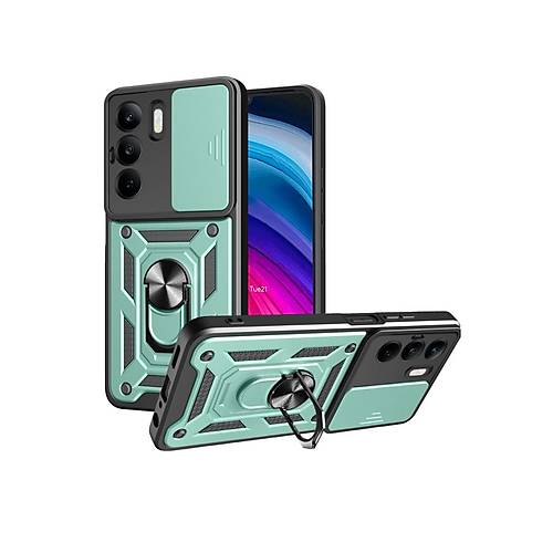 Realme C75 4G K�l�f Pars Lens Y�z�kl� Silikon - Ye�il