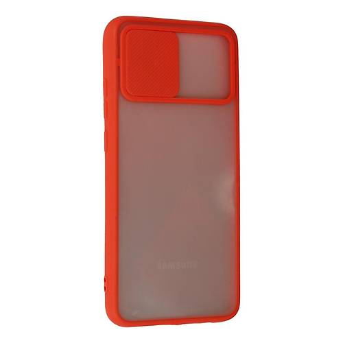 Galaxy A03S K�l�f Palm Buzlu Kamera S�rg�l� Silikon - K�rm�z�