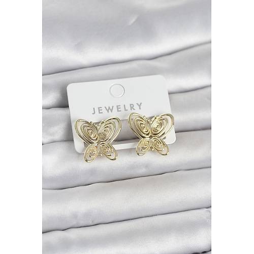 F�sun K�pesi Model Gold Renk Kelebek Model Pirin� Kad�n K�pe