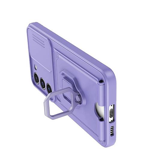 Galaxy S25 Plus K�l�f Zuma Kartvizitli Y�z�kl� Silikon - Lila