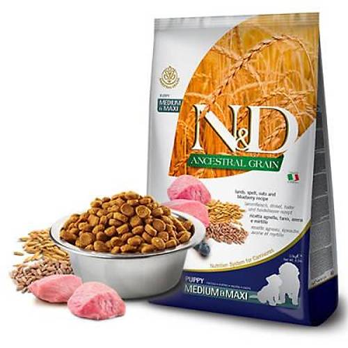 N&D Ancestral Grain Kuzulu Yaban Mersinli Orta ve B�y�k Irk D���k Tah�ll� Yavru K�pek Mamas� 12 Kg