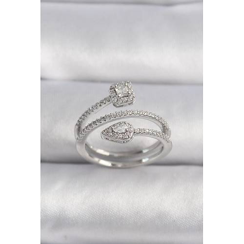 Pirin� G�m�� Renk Zirkon Ta�l� Ok Model VIP Seri Kad�n Y�z�k