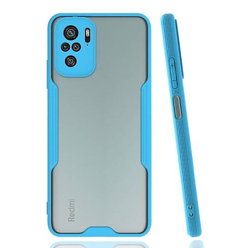 Redmi Note 10 K�l�f Platin Silikon - Mavi