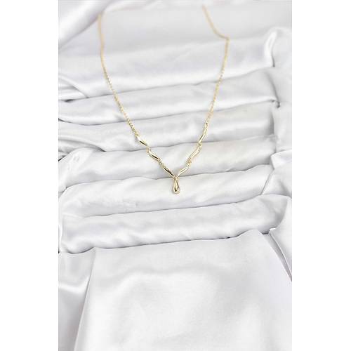 Pirin� Gold Renk Damla Model Kad�n Kolye