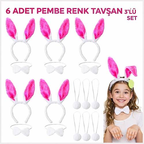 �eker Pembesi Tav�an Sahne Seti 6'l� Set Ta� Papyon Kuyruk