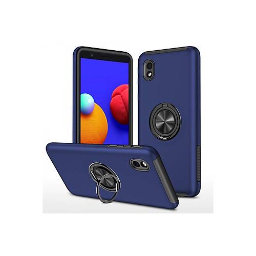 Galaxy A01 Core K�l�f Elit Y�z�kl� Kapak - Lacivert