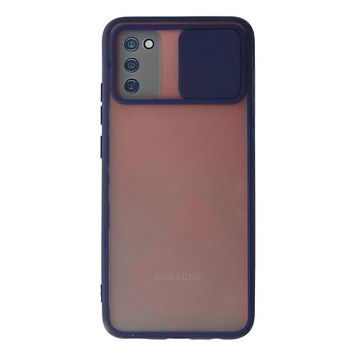 Galaxy A02S K�l�f Palm Buzlu Kamera S�rg�l� Silikon - Lacivert