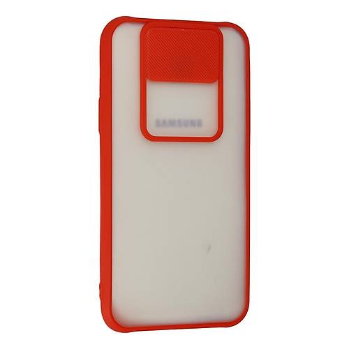 Galaxy J7 K�l�f Palm Buzlu Kamera S�rg�l� Silikon - K�rm�z�