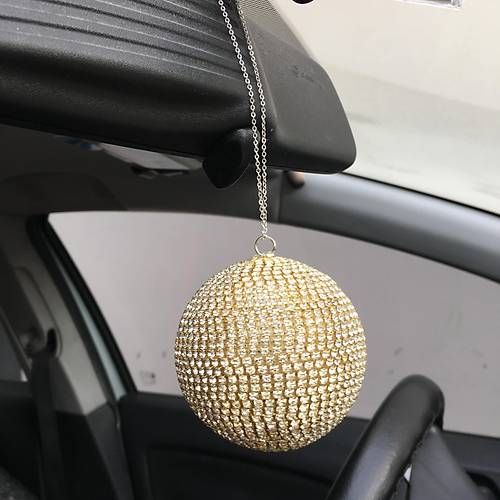 Kristal Ta�l� Disko Topu Dikiz Ayna S�s� B�y�k 8cm Alt�n