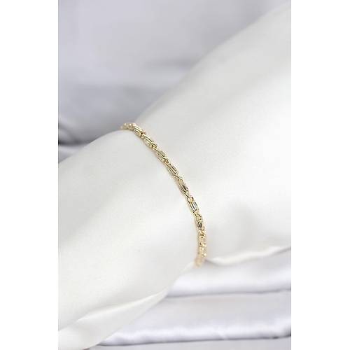 CM 14K Gold Renk Burgu Zincirli Model Kad�n Bileklik