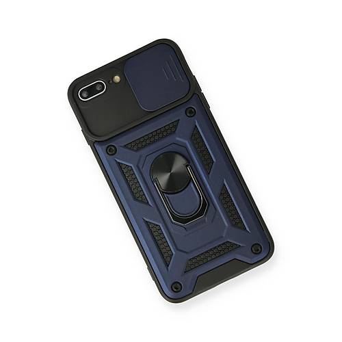 iPhone 7 Plus K�l�f Pars Lens Y�z�kl� Silikon - Lacivert