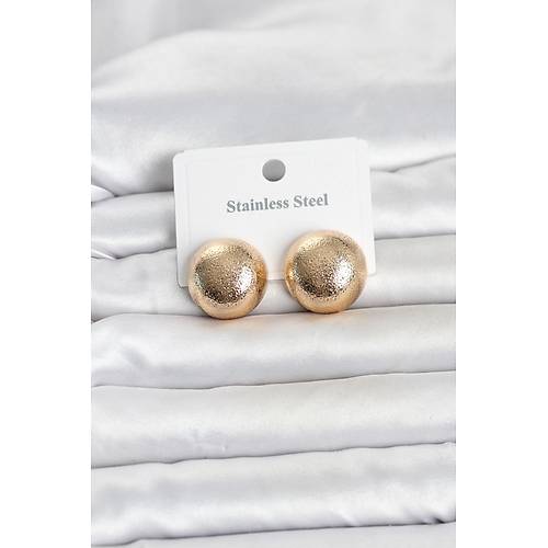 316L �elik Gold Renk Top Model Kad�n K�pe
