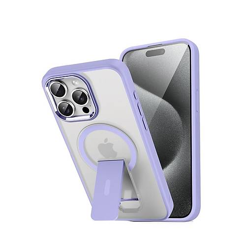 iPhone 14 Pro Tork Magsafe Standl� Kapak - Lila