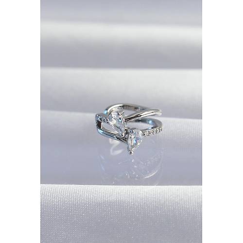 Pirin� G�m�� Renk Zirkon Ta�l� Damla Earcuff K�pe