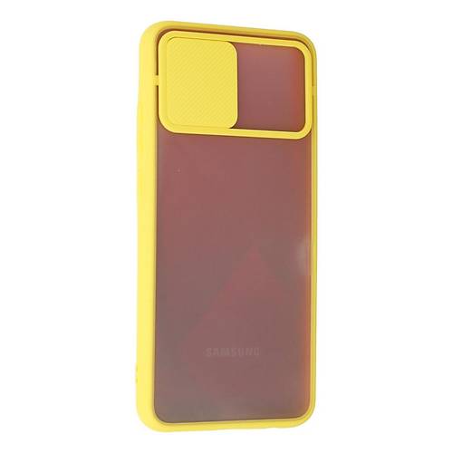 Galaxy A02S K�l�f Palm Buzlu Kamera S�rg�l� Silikon - Sar�
