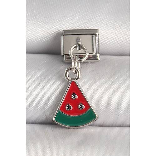 316L �elik G�m�� Renk Karpuz Dilim Model Nomination Charm