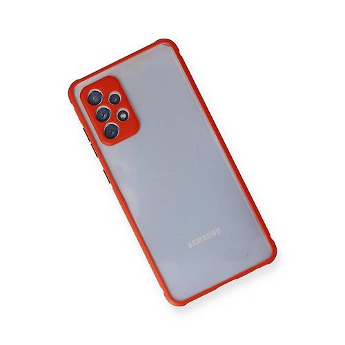 Galaxy A72 K�l�f Miami �effaf Silikon - K�rm�z�