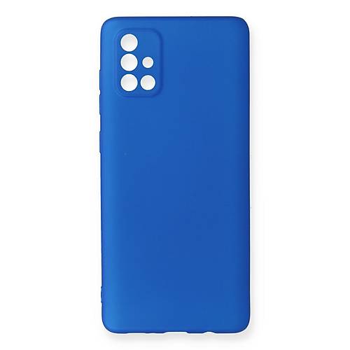 Galaxy A71 K�l�f First Silikon - Mavi