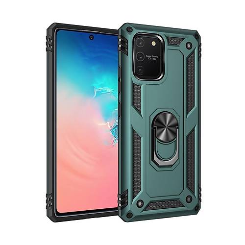 Galaxy A91 / S10 Lite K�l�f Sofya Y�z�kl� Silikon Kapak - Ye�il