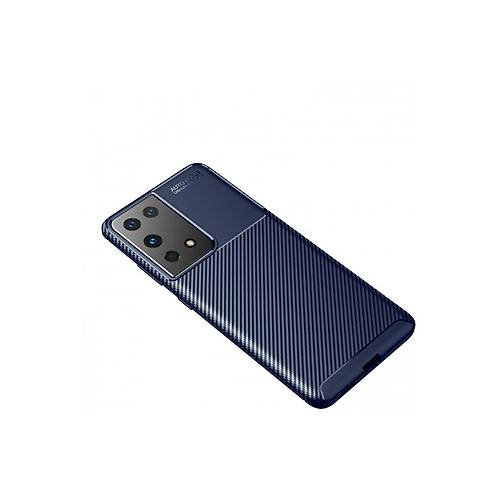 Galaxy S21 Ultra K�l�f Auto Focus Karbon Kapak - Lacivert