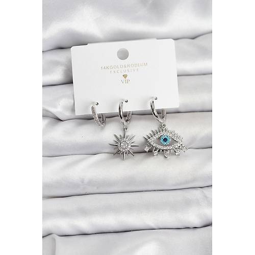 G�z Model G�m�� Renk Pirin� 3'l� Kad�n K�pe Seti