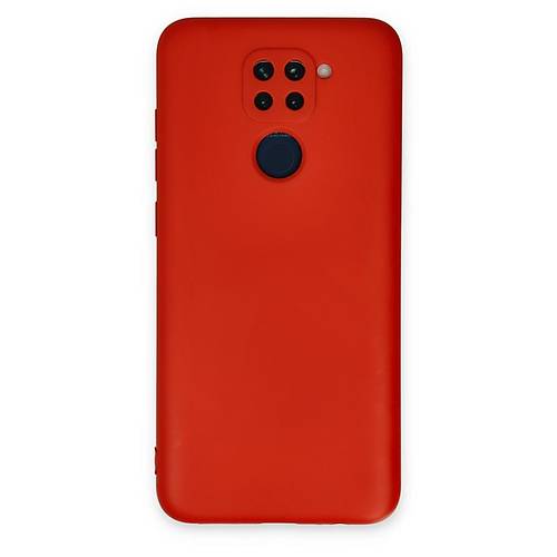 Redmi Note 9 K�l�f Nano i�i Kadife Silikon - K�rm�z�
