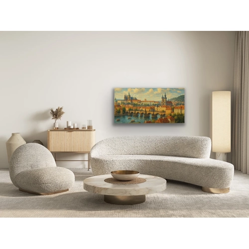 Prag �ehir Manzaras� Kanvas Tablo 60x120cm