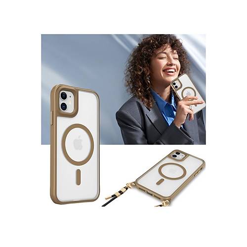 iPhone 11 K�l�f Enka Magsafe Silikon K�l�f - Desert