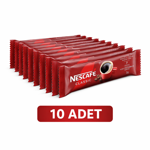 Kahve Classic 2 Gr 10 Adet Tek ��imlik Stick ��z�nebilir Gran�l Kahve Paket