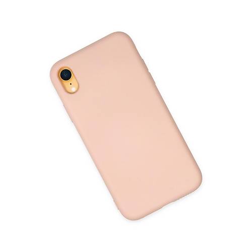 iPhone XR K�l�f Nano i�i Kadife Silikon - Pudra